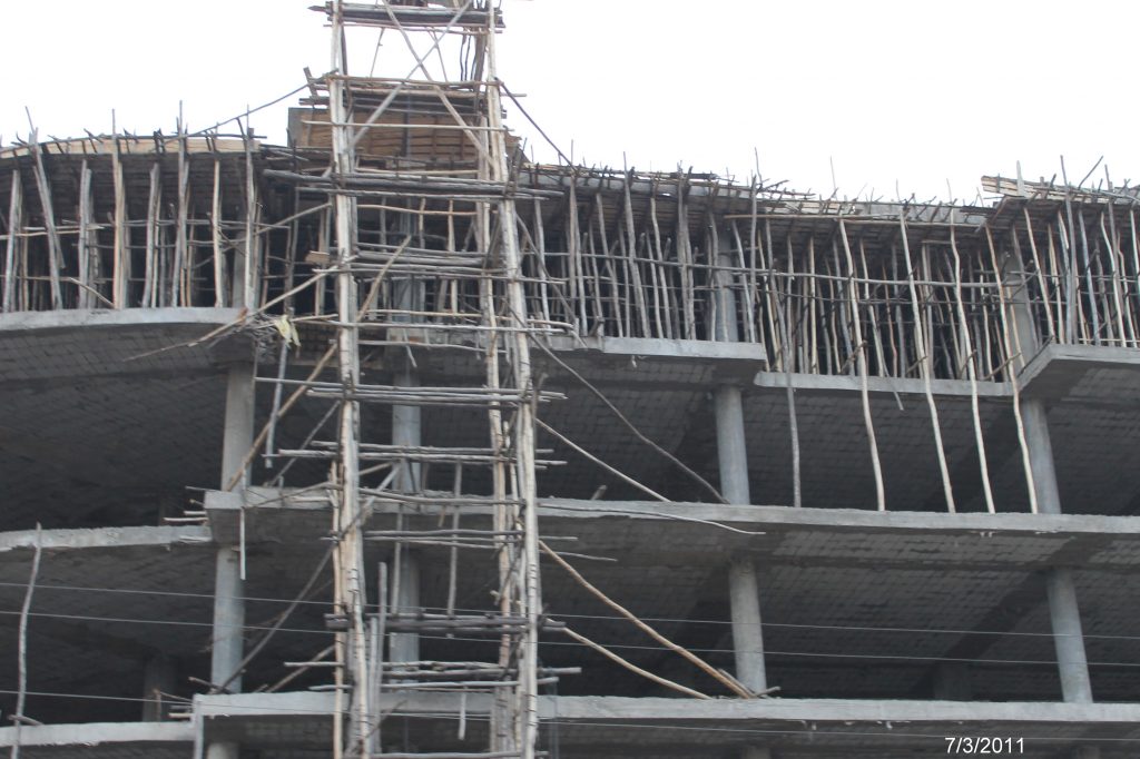 Scaffolding in a country that is being rebuilt. Ethiopia