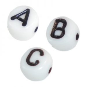 Letter imprinted beads